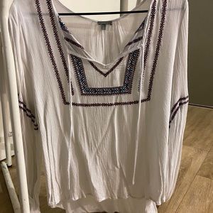 Long sleeve white top